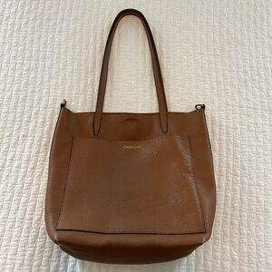 Calvin Klein Brown/Cognac/Leather Handbag/Shoulder Bag/Crossbody/Tote Preowned